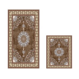 Mijölnir Juego de alfombras de baño Beige y visón